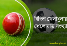বিভিন্ন খেলায় খেলোয়াড় সংখ্যা