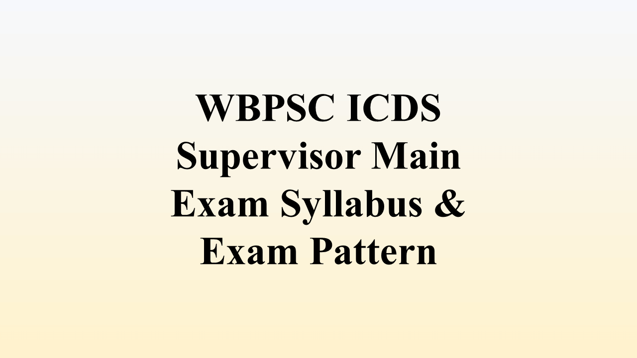 ICDS Main Exam