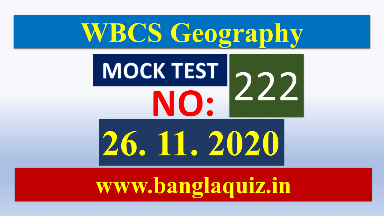 WBCS Geography Special Mock Test