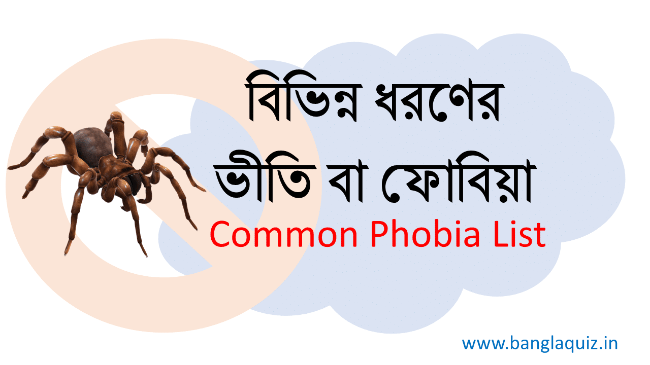 বিভিন্ন ধরণের ভীতি বা ফোবিয়া