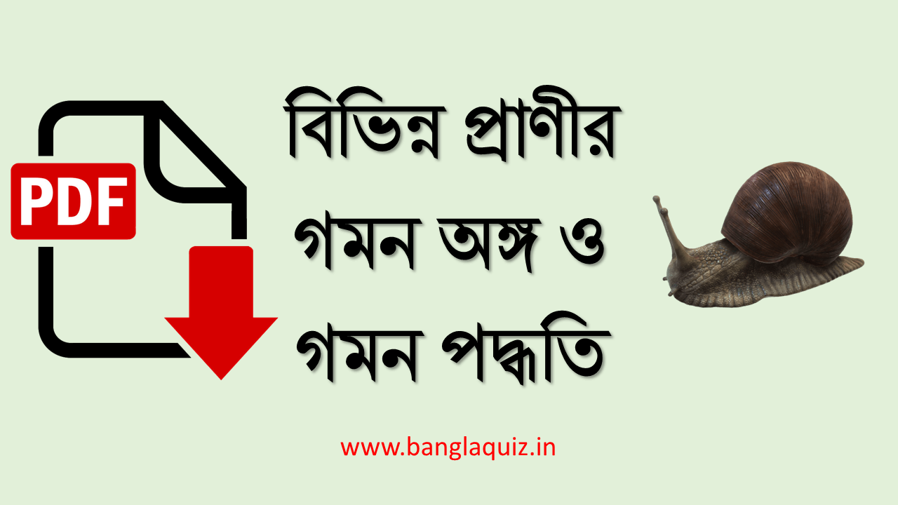 বিভিন্ন প্রাণীর গমন অঙ্গ ও গমন পদ্ধতি