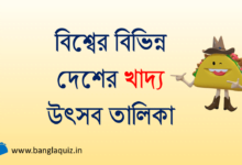 বিশ্বের বিভিন্ন দেশের খাদ্য উৎসব তালিকা