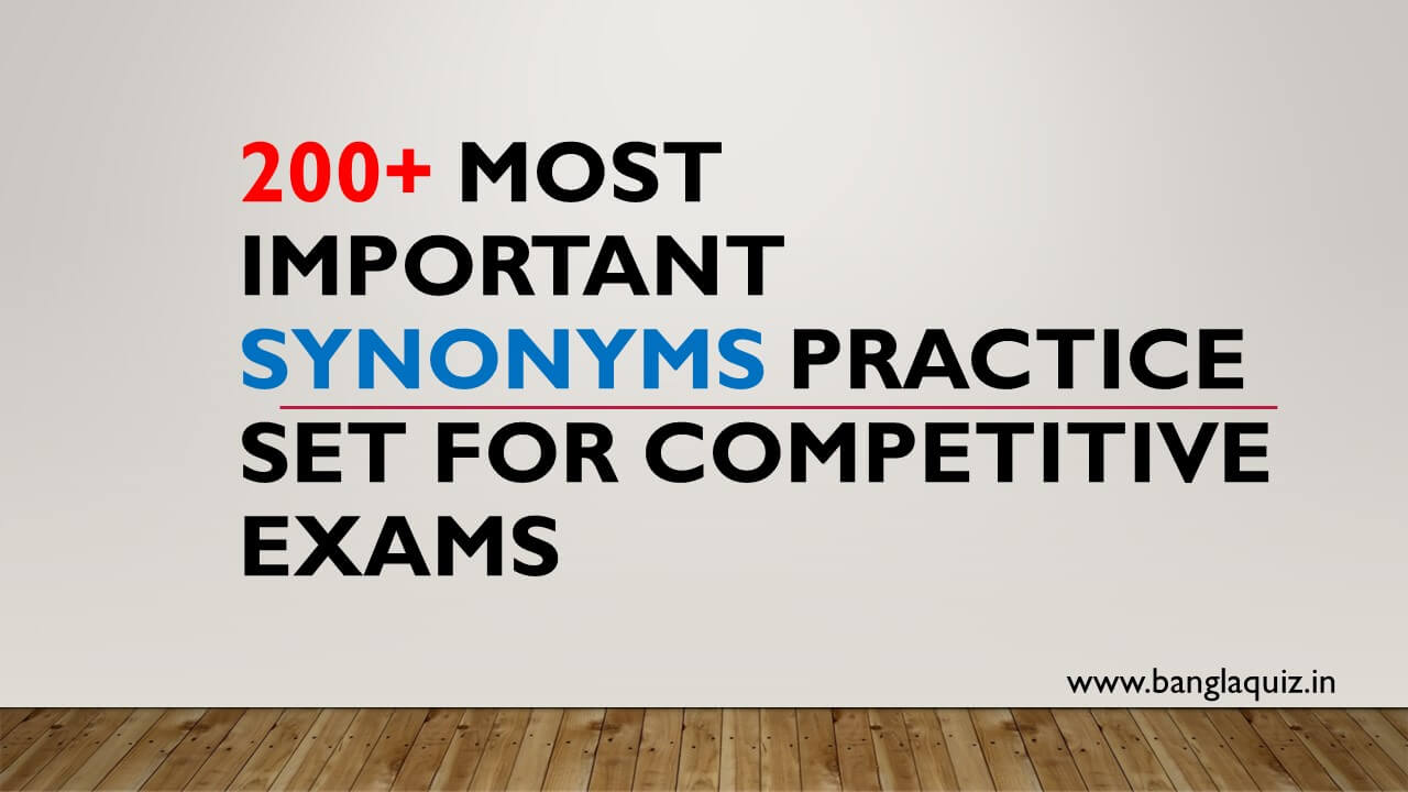 Most Important Synonyms Practice Set