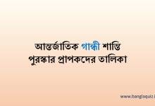 আন্তর্জাতিক গান্ধী শান্তি পুরস্কার প্রাপকদের তালিকা
