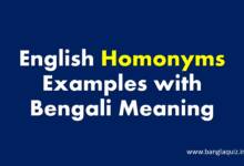 English Homonyms Examples with Bengali Meaning