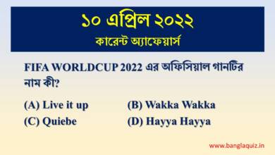 10th April Current Affairs Quiz 2022
