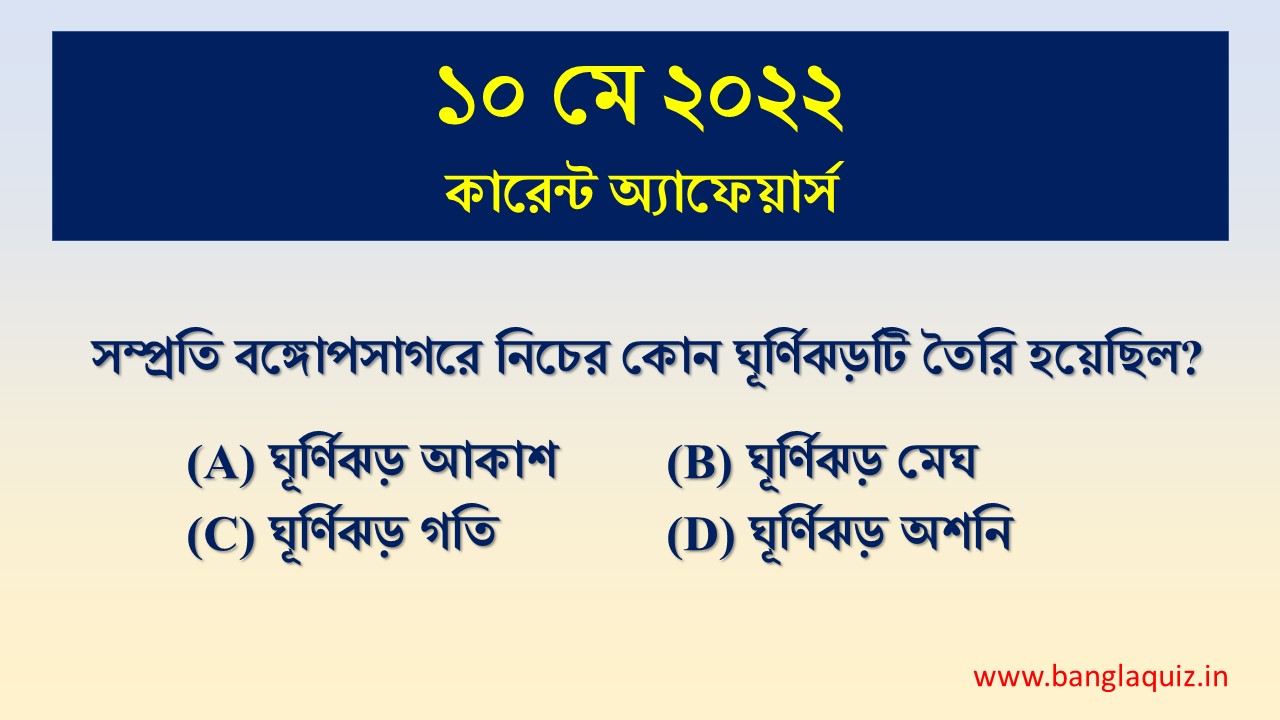10th May Current Affairs Quiz 2022