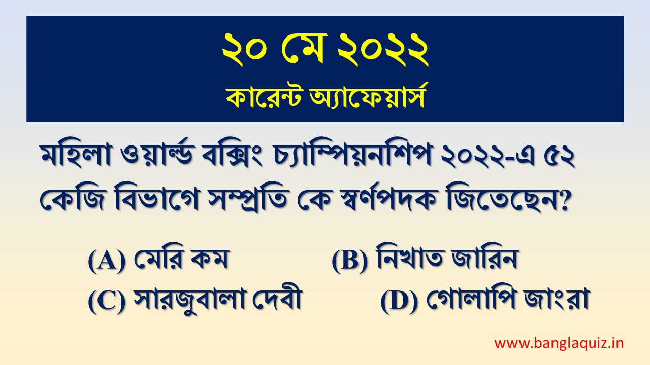 20th May Current Affairs Quiz 2022