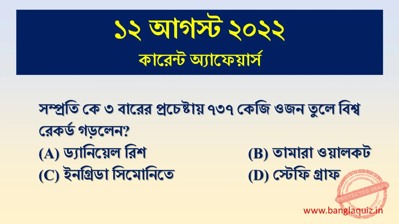 12th august current affairs