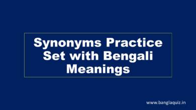 Synonyms Practice Set with Bengali Meanings
