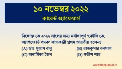 10th November Current Affairs Quiz 2022
