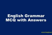 English Grammar MCQ with Answers