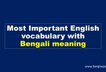Most Important English vocabulary with Bengali meaning