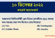 10th December Current Affairs Quiz 2022