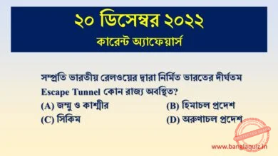 20th December Current Affairs Quiz 2022