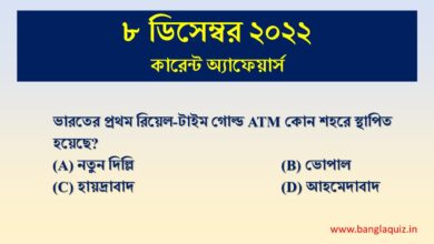 8th December Current Affairs Quiz 2022