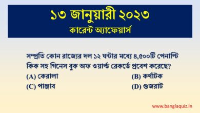 13th January Current Affairs Quiz 2023