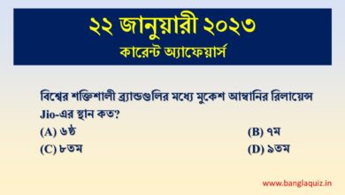 22nd January Current Affairs Quiz 2023