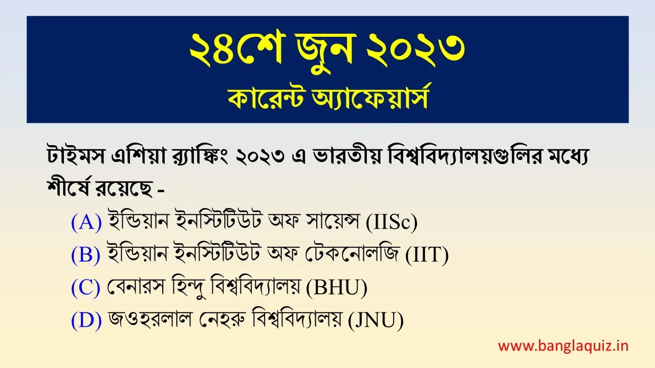 24th June Current Affairs Quiz 2023