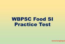 WBPSC Food SI Pratice Test